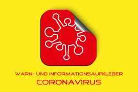 Warn- und Infoaufkleber Coronavirus